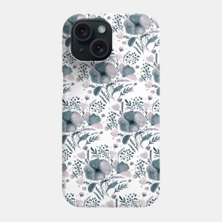 Watercolor poppies bouquet pattern  - neutral Phone Case