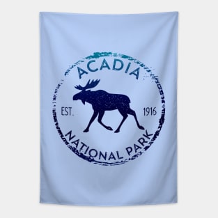 Acadia National Park Maine Moose Lovers Distressed Design Tapestry