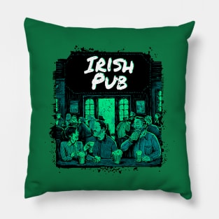 Irish Pub Green Pillow