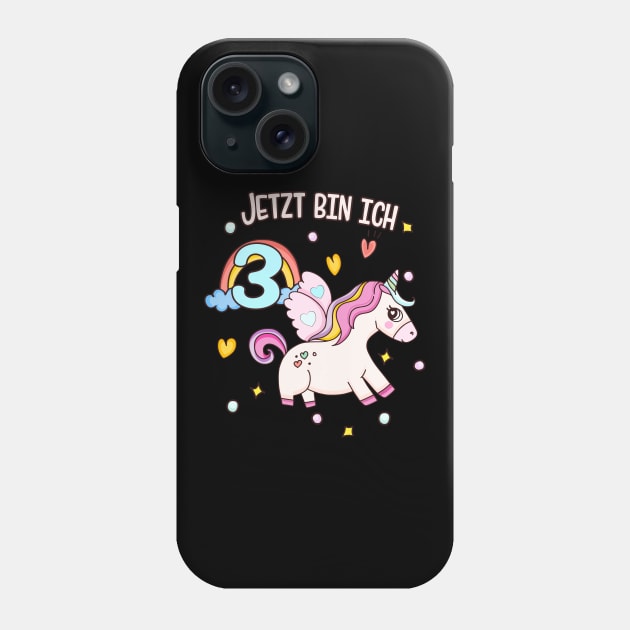 3. Geburtstag  Süßes Einhorn Mädchen Bday Phone Case by Foxxy Merch