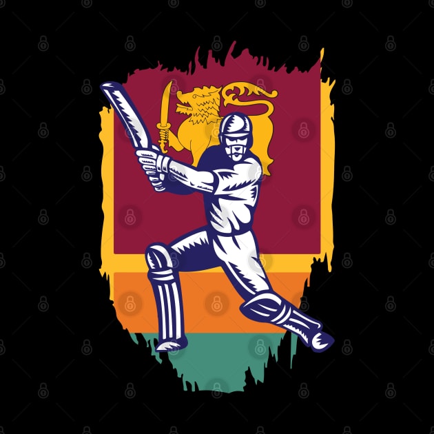 Sri Lanka Cricket Player Batsman Design by alltheprints