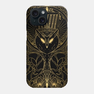 Mystical Golden Owl. Phone Case