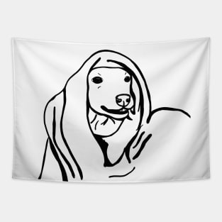 Funny dog in blanket Tapestry