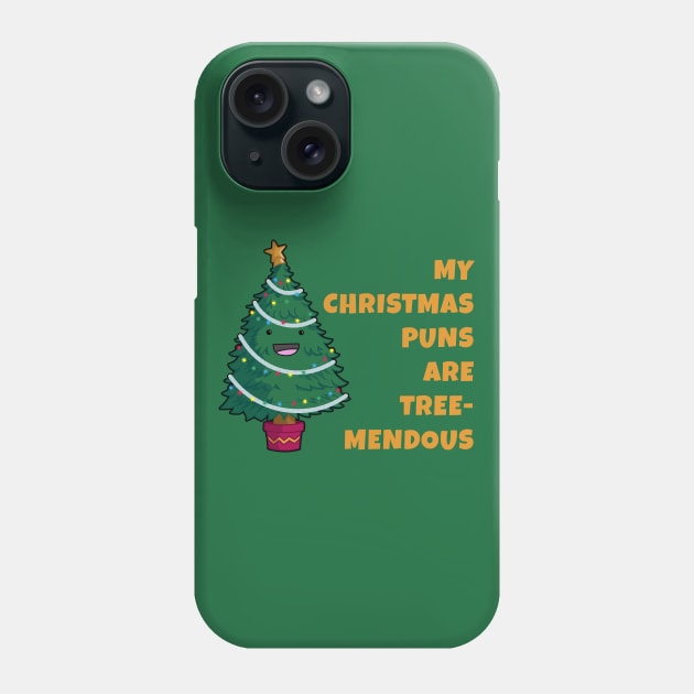 Tree-Mendous Christmas Pun Phone Case by Phil Tessier