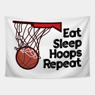 Eat Sleep Hoops Repeat Tapestry