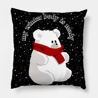 Polar bear winter body Pillow