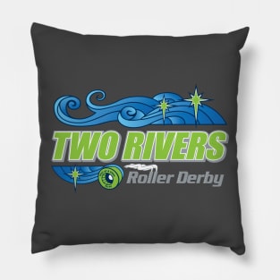 Two Rivers Roller Derby (dark) Pillow