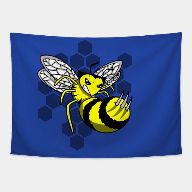 Cute Funny Mutant Bee Cartoon Gift For Kids Tapestry by BoggsNicolas