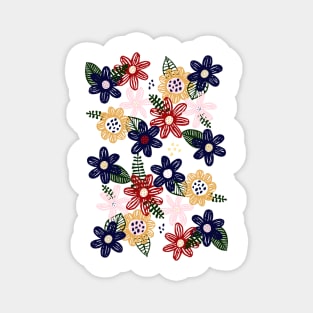 cartoon flowers mix color Magnet