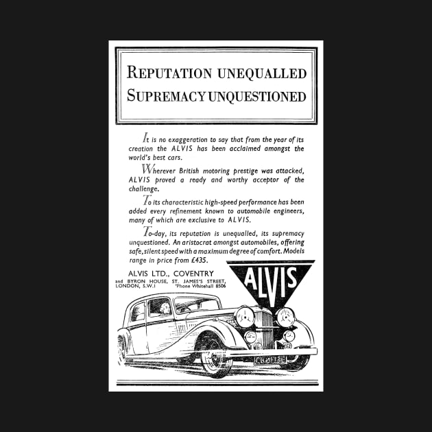 Alvis - Automobiles - 1939 Vintage Advert by BASlade93