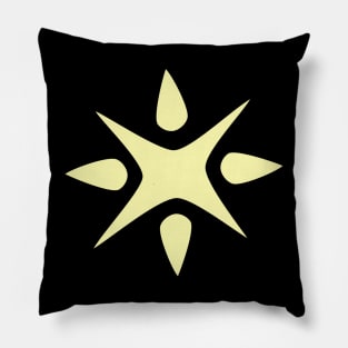 Large Geometric abstract snowflake in pale yellow Pillow