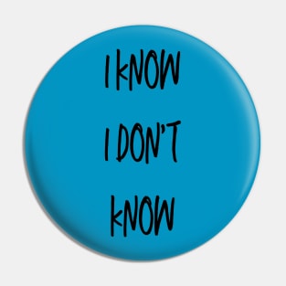 SOCRATES - I know I don't know Pin