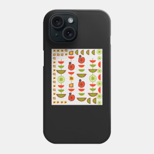 Fresh mid century with apples and flowers Phone Case