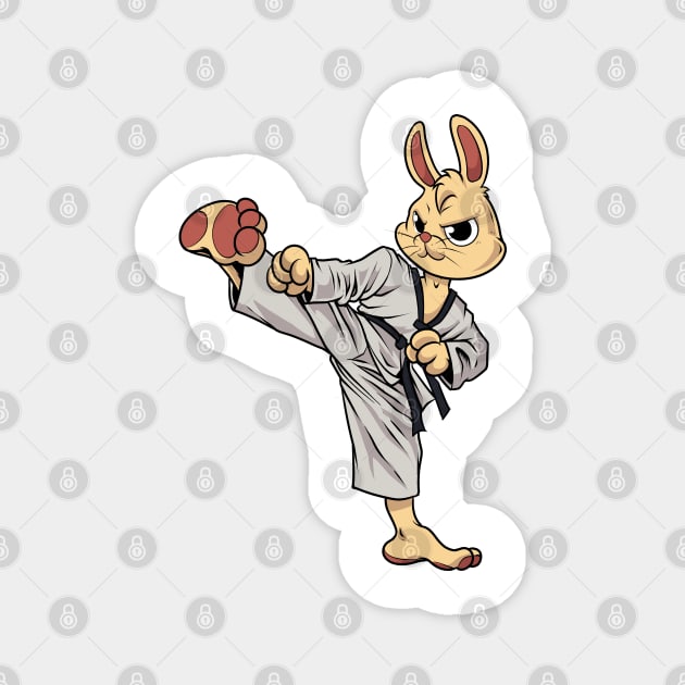 Cartoon Hase does Tang Soo Do Magnet by Modern Medieval Design