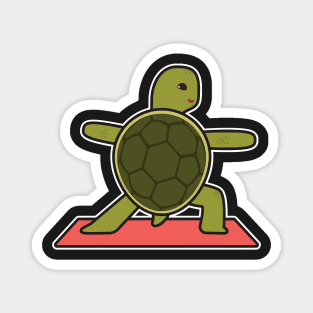 Turtle at Yoga with Yoga mat Magnet