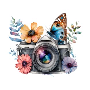 Spring Floral Camera T-Shirt