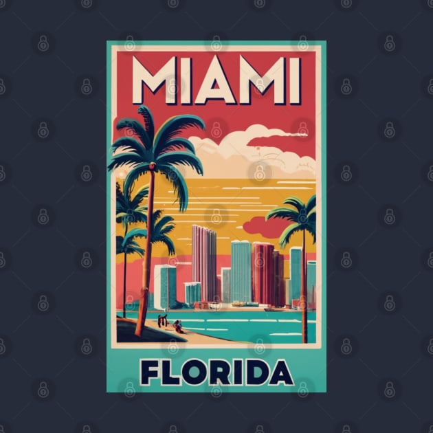 A Vintage Travel Poster of Miami - Florida - US by goodoldvintage