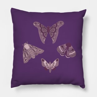 Purple Moths Pillow