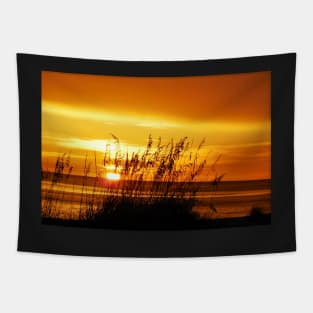 Shades of gold beach sunset Tapestry