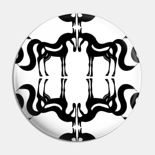 The Essence of a Horse Ornament (Black and White) Pin