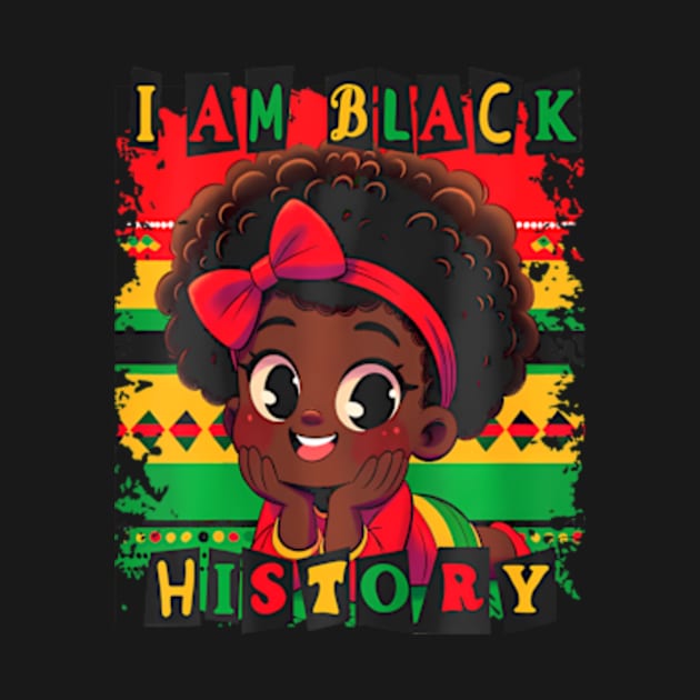 Kids Girls I Am Black History by WayneLopez