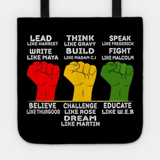 Black Leaders Power Fist Hand Black History Month Tote