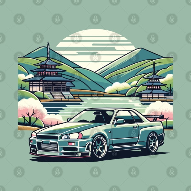 Green Skyline R34 by Gab Designs Stuff