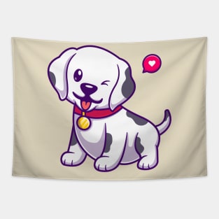 Cute Dalmatian Dog Wink Eye Cartoon Tapestry