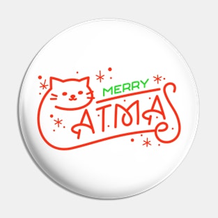 Merry Catmas Typography Pin