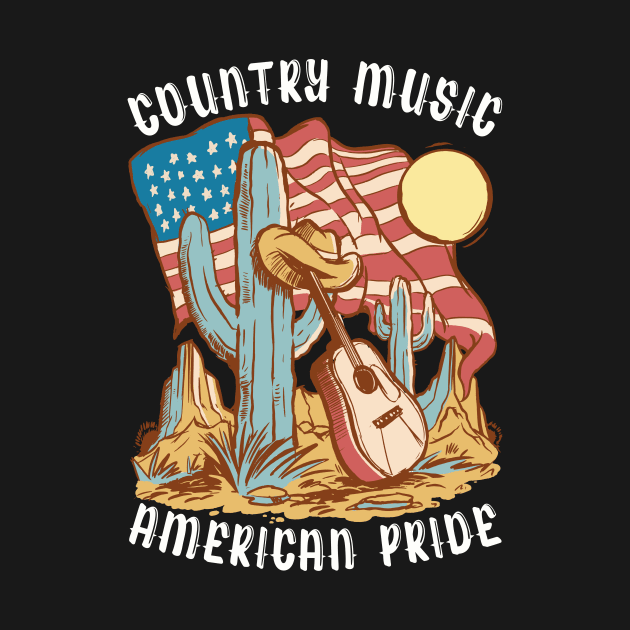 Country Music American Pride T-Shirt by Silly Pup Creations