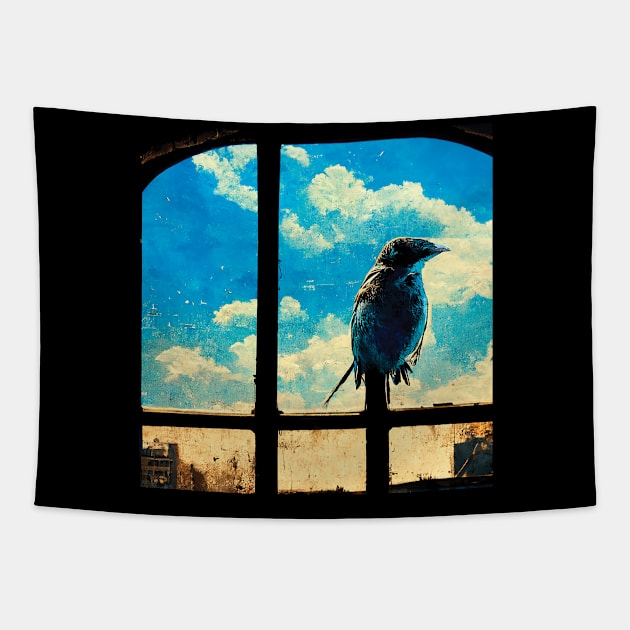 Bird illustration Tapestry by Mr Youpla