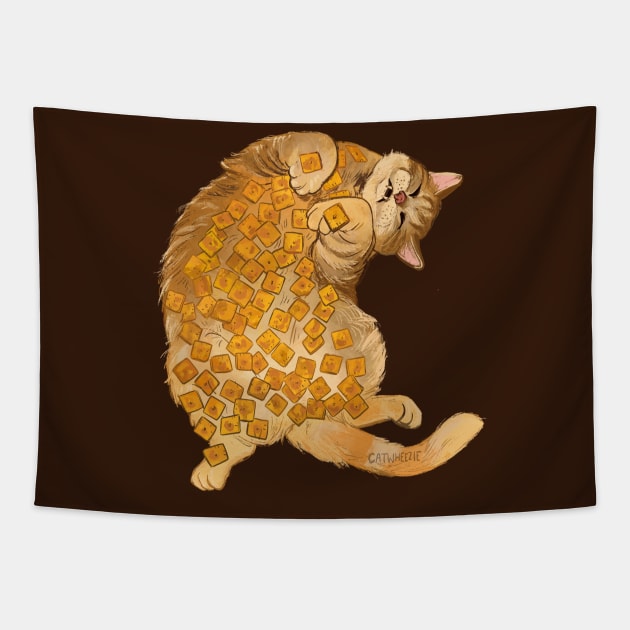 Cheesy Chonker Tapestry by Catwheezie