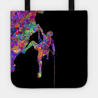 Climber man watercolor art Tote