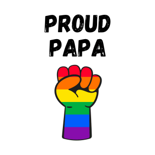 Proud Papa Rainbow Pride T Shirt Design T-Shirt