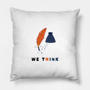 Funny quill feather pen and ink Pillow