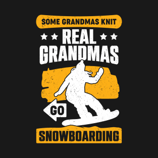 Snowboarding Grandma Snowboarder Old Woman Gift T-Shirt