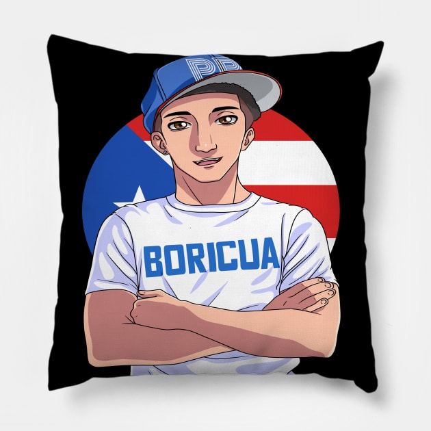 Boricua Puerto Rican Strong Pride Puerto Rico Flag Pillow by Noseking