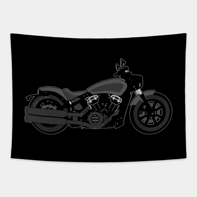 Scout Bobber bw Tapestry by NighOnJoy