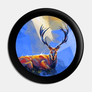 Meadow Trance - deer digital painting Pin