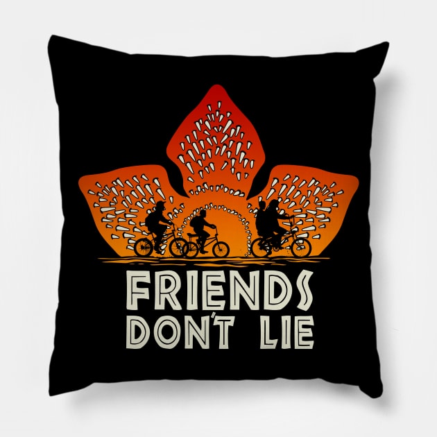 Firends don't lie Pillow by Melonseta