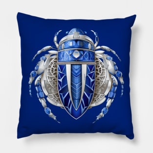 Blue Beetle Design Pillow