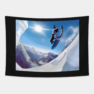 Snowboard Cat Tapestry