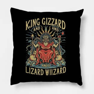 Psychedelic Lizard Harmonies Pillow