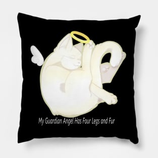 Guardian Angel white cat Pillow