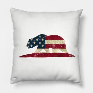 American Flag Bear Pillow