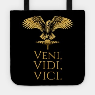 Ancient Roman Eagle - Julius Caesar Quote - Veni Vidi Vici Tote