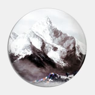 Panoramic View Of Everest Mountain Painting Pin