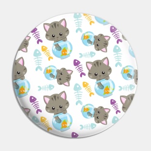 Pattern Of Cats, Cute Cats, Kittens, Fish Pin