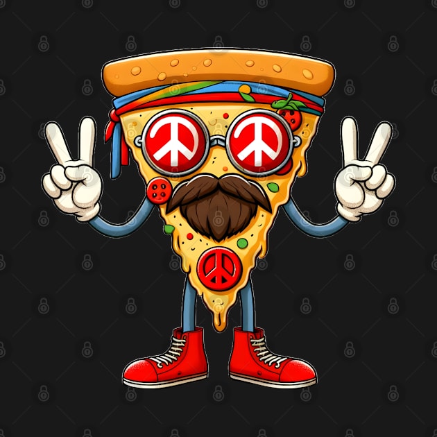 Hippie pizza with peace sign by FromBerlinGift