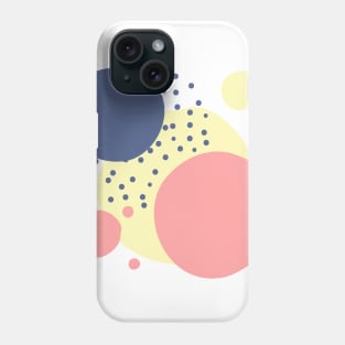 Art circles and dots pattern - yellow, pink and dark blue Phone Case